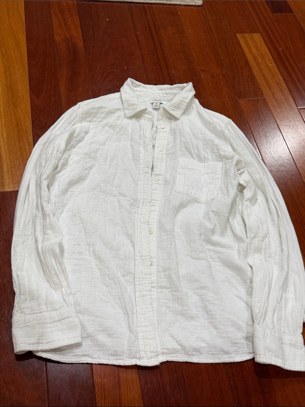 J. Crew Factory White Long-Sleeve Button-Up Shirt